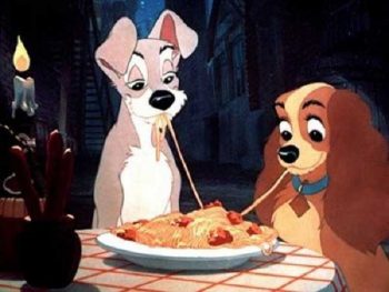 Lady and the Tramp eat pasta - picture